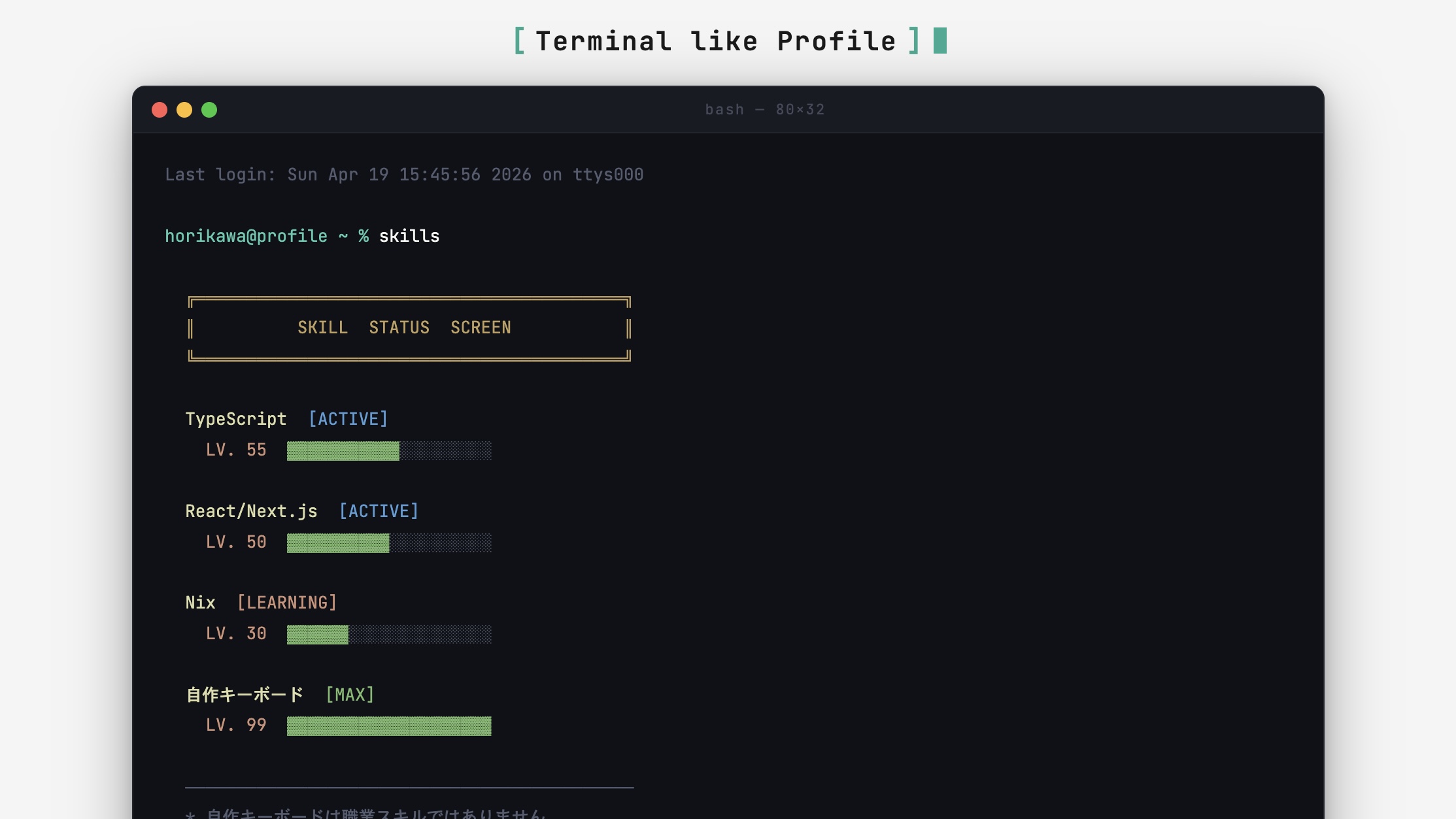 Terminal Profile